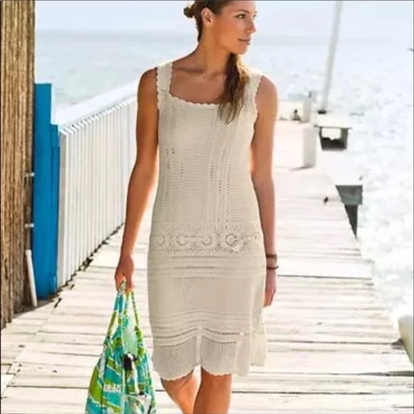 Athleta Dresses & Skirts - 💖🌸NWOT Never Worn Athleta crochet Ivory Dress✝️
